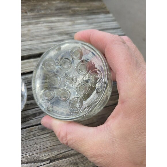 2 Small Vintage Glass Flower Frogs 11 Holes 3 inch Floral - Picture 6 of 16